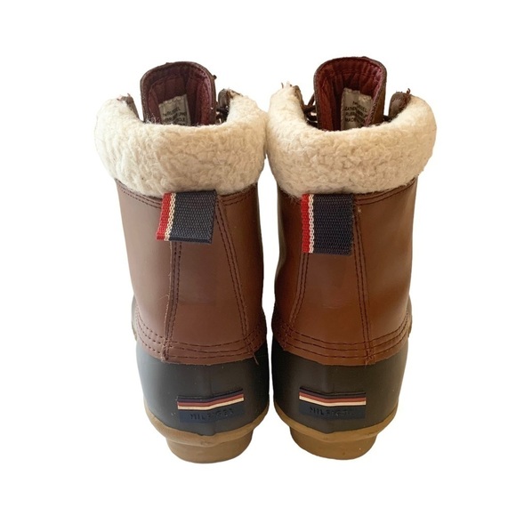 TOMMY HILFIGER | Women’s Brown Russel Faux Fur Lined Leather Duck Boots | Size 7 - Picture 2 of 11